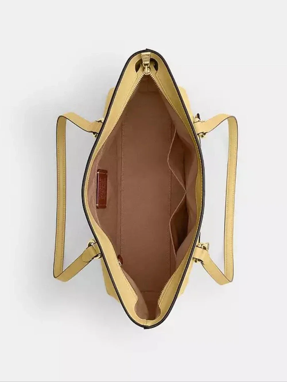 Coach Pebble Leather Tote Bag in Yellow